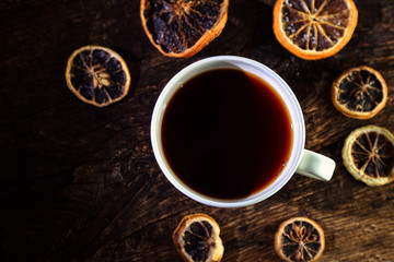 Obraz na płótnie Canvas healthy fruit tea with citruses