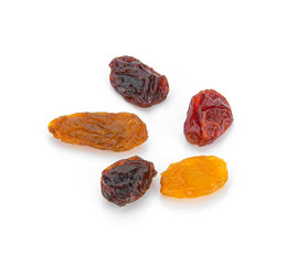 Raisins isolated on white background