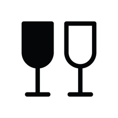 champagne icon. wine glass icon vector  illustration isolated on white background 