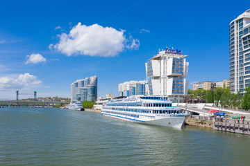 Fototapeta premium ROSTOV-ON-DON, RUSSIA - MAY 2019: Riverport on the waterfront. Rostov-on-Don. Russia