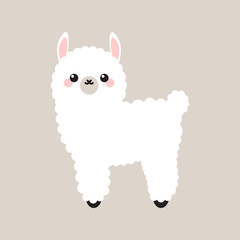 Cute lama illustration © elysart