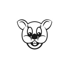 Head of mouse illustrations logo template