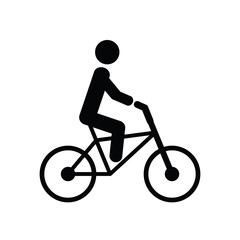 bicycle  icon vector. Sport bike and rider icon. bicycle with man.  illustration isolated on white background 