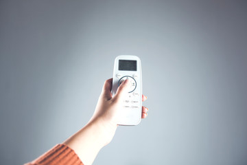 women hand heating panel