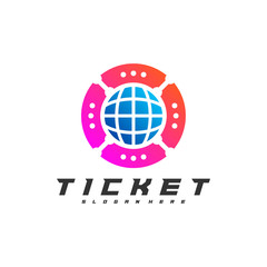 World Ticket logo design concept vector, Template, Creative design, Icon symbol