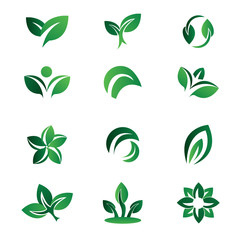 set of nature icon logos
