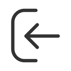 Left flat icon illustration isolated on the white background