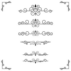 Classic ornament frame, vintage border set Premium Vector