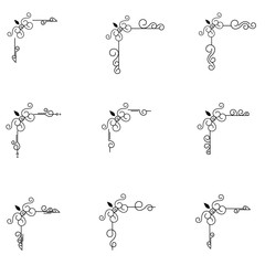 Classic ornament frame, vintage border set Premium Vector