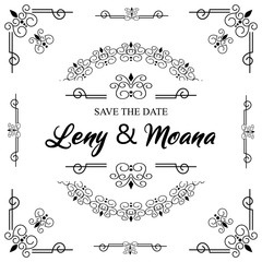 Classic ornament frame, vintage border set Premium Vector