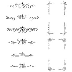 Obraz premium Classic ornament frame, vintage border set Premium Vector