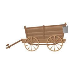 Fototapeta premium Wild west wagon vector icon.Cartoon vector icon isolated on white background wild west wagon .