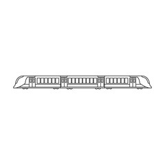 Subway train vector icon.Line vector icon isolated on white background subway train.