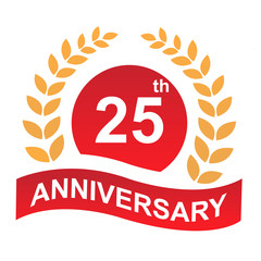 25th Anniversary vector logo badge illustration
