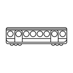 Fototapeta premium Train of metro vector icon.Line vector icon isolated on white background train of metro .