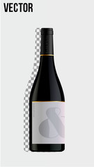 realistic wine bottle vector