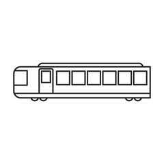 Train of metro vector icon.Line vector icon isolated on white background train of metro .