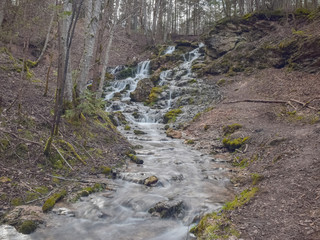 Fototapeta premium beautiful landscape with water cascade, long exposure method