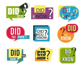 Did you know? Speech bubbles. Vector creative advertising illustration.