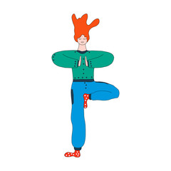 Yoga meditation girl isolated on white background. cartoon meditation yoga character, vector flat design. illustration of a meditative pose.