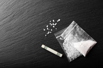 drug powder in a plastic bag