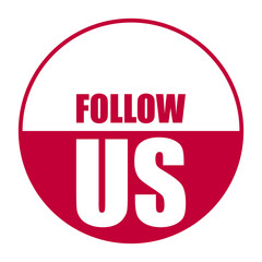 red vector banner follow us