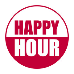 red vector banner happy hour
