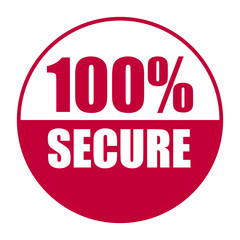 red vector banner 100% secure