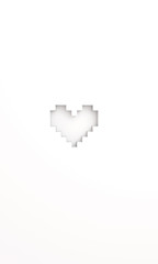 3D render pixel heart background wallpaper