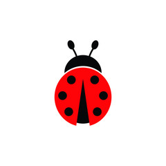 Fototapeta premium ladybug icon red vector cartoon sign