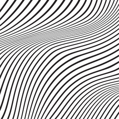 Black and white abstract curved lines. Wave shape vector background for web business and graphic designs.