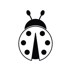 ladybug  icon black vector sign