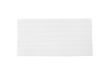 Piece of blank notebook paper isolated on white. Space for design