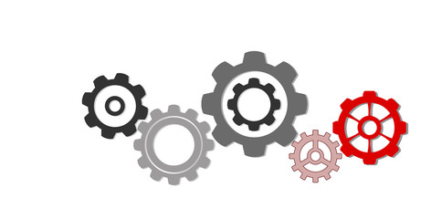Gears and gears. Gear technology machine. Teamwork concept.