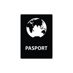 pasport icon black vector. travel icon