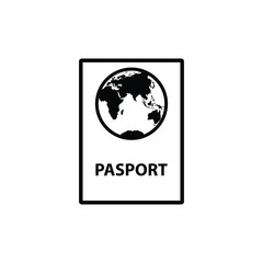 pasport icon black vector. travel icon