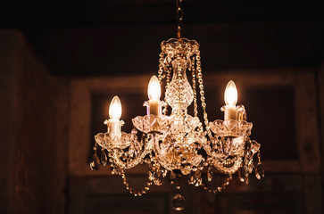 antique vintage chandelier with crystals