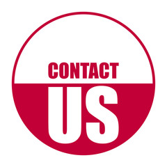 red vector banner contact us