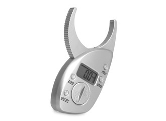 Digital body fat caliper isolated on white