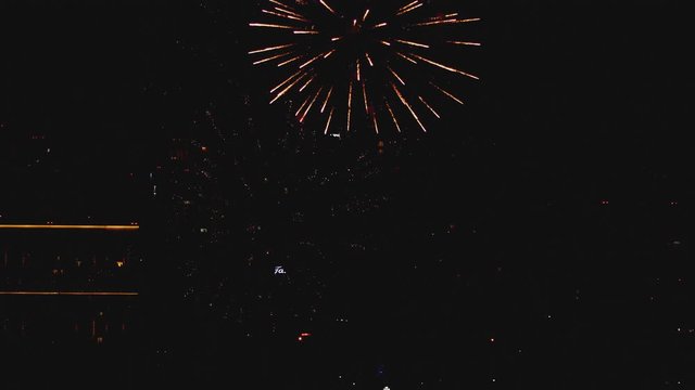 Colorful of fireworks at City day festival