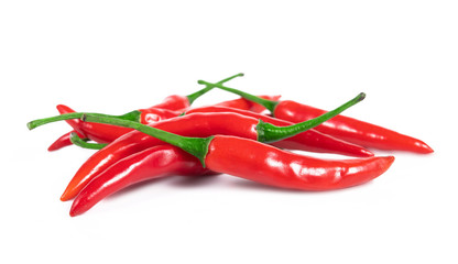red chili peppers isolated on white background
