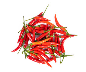 red chili peppers isolated on white background