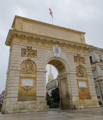 Fototapeta na wymiar Montpellier, France, 03 March, 2018: Arc de Triomphe Languedoc Roussillon Montpellier