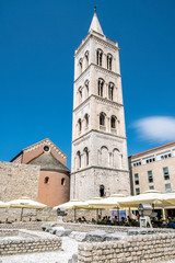 Fototapeta premium Bell tower, Cathedral of St. Anastasia, Zadar, Croatia
