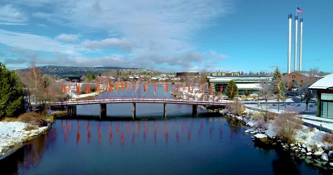 Deschutes River Fly Over at the Old Mill in Bend, Oregon