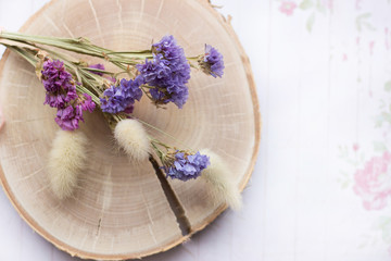 wild flowers on a light background for holidays