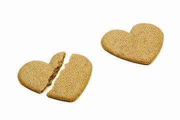 heart shaped cookies on white