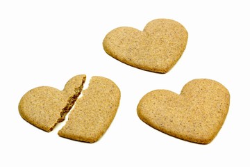 heart shaped cookies on white