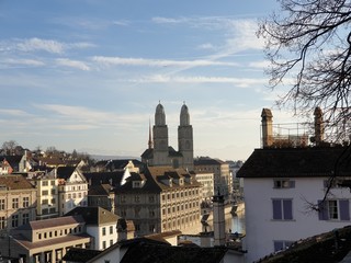panoramic view of Zürich Grossmünster