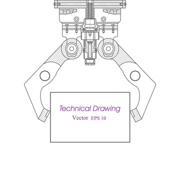 Robotic Arm Design Architect Blueprint - Isolated Stock Illustration -  Illustration of manufacture, movement: 120085408